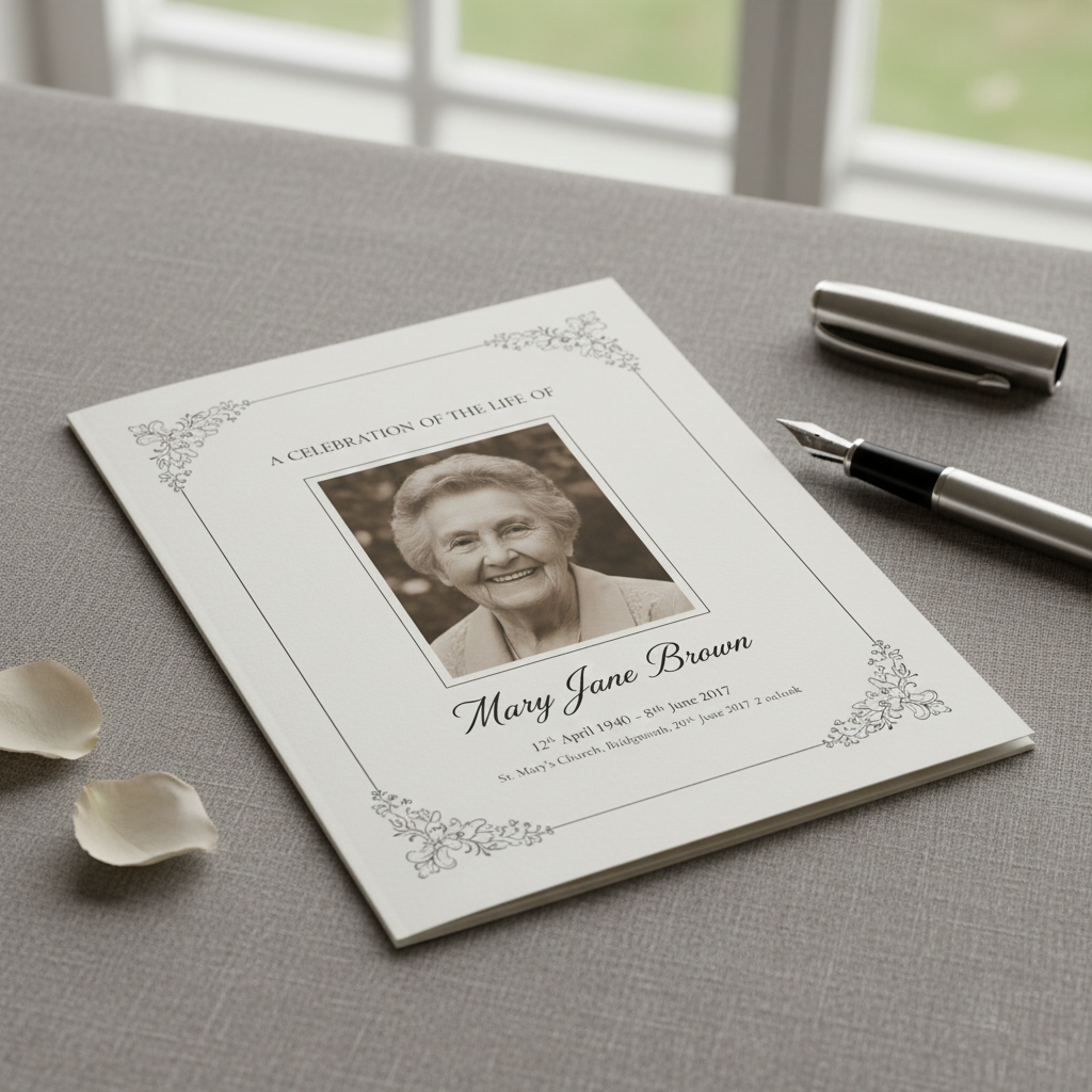 Bespoke Funeral Order of Service